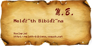Meláth Bibiána névjegykártya